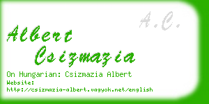 albert csizmazia business card